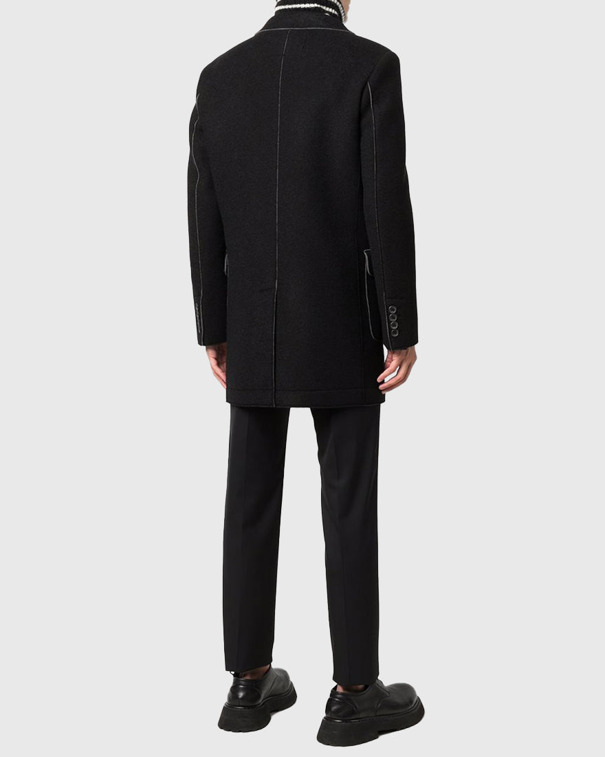 KARL LAGERFELD 502580 BLACK OVERCOAT