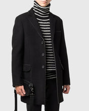 Load image into Gallery viewer, KARL LAGERFELD 502580 BLACK OVERCOAT