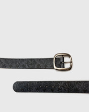 Load image into Gallery viewer, VINCENT& FRANKS / ROUGE 651E EMBOSSED BLACK LEATHER BELT