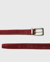 Load image into Gallery viewer, VINCENT & FRANKS / ROUGE 717_34 RED SUEDE LEATHER BELT