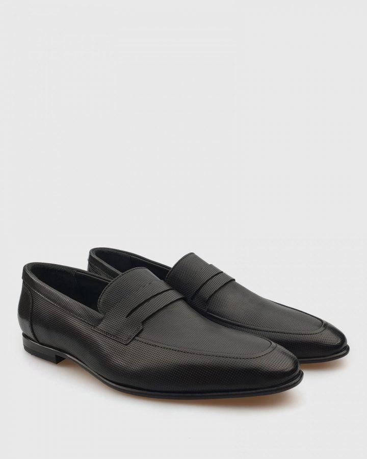 VINCENT & FRANKS VFSS19BEL PERFORATED BLACK LOAFER