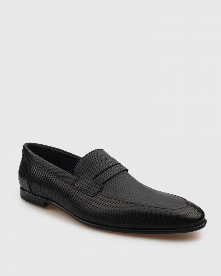 VINCENT & FRANKS VFSS19BEL PERFORATED BLACK LOAFER