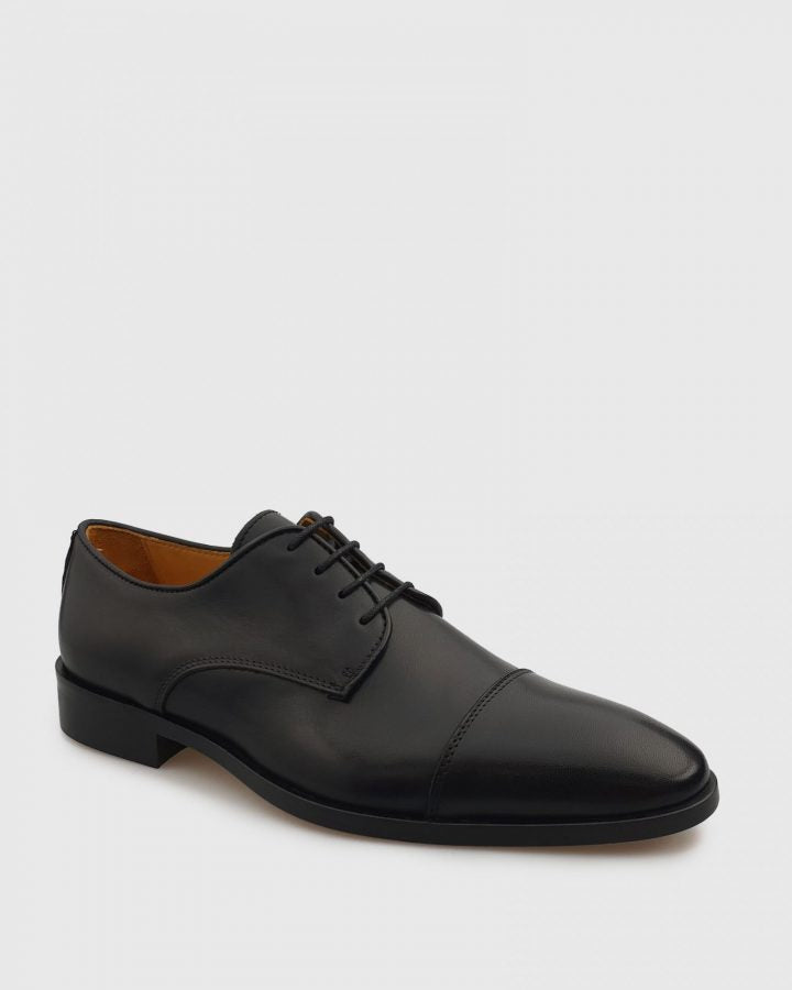 IMASCHI W203371 DERBY LACE TOE CAP BLACK SHOE