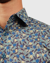 Load image into Gallery viewer, VINCENT & FRANKS S193639202B TURQ LIBERTY PRINT SLIM SC SHIRT