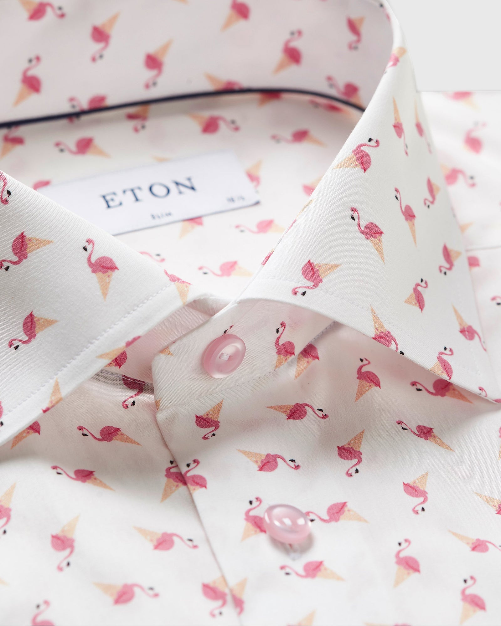 ETON 21477954453 WHITE-PINK SLIM SC SHIRT