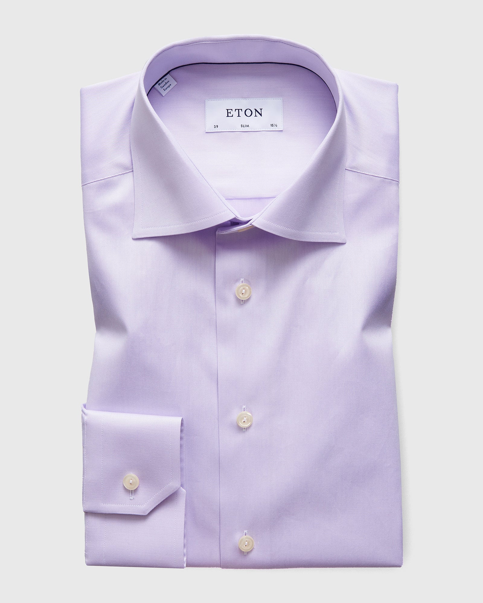ETON 30007951174 PURPLE SIGNATURE TWILL SLIM SINGLE CUFF SHIRT