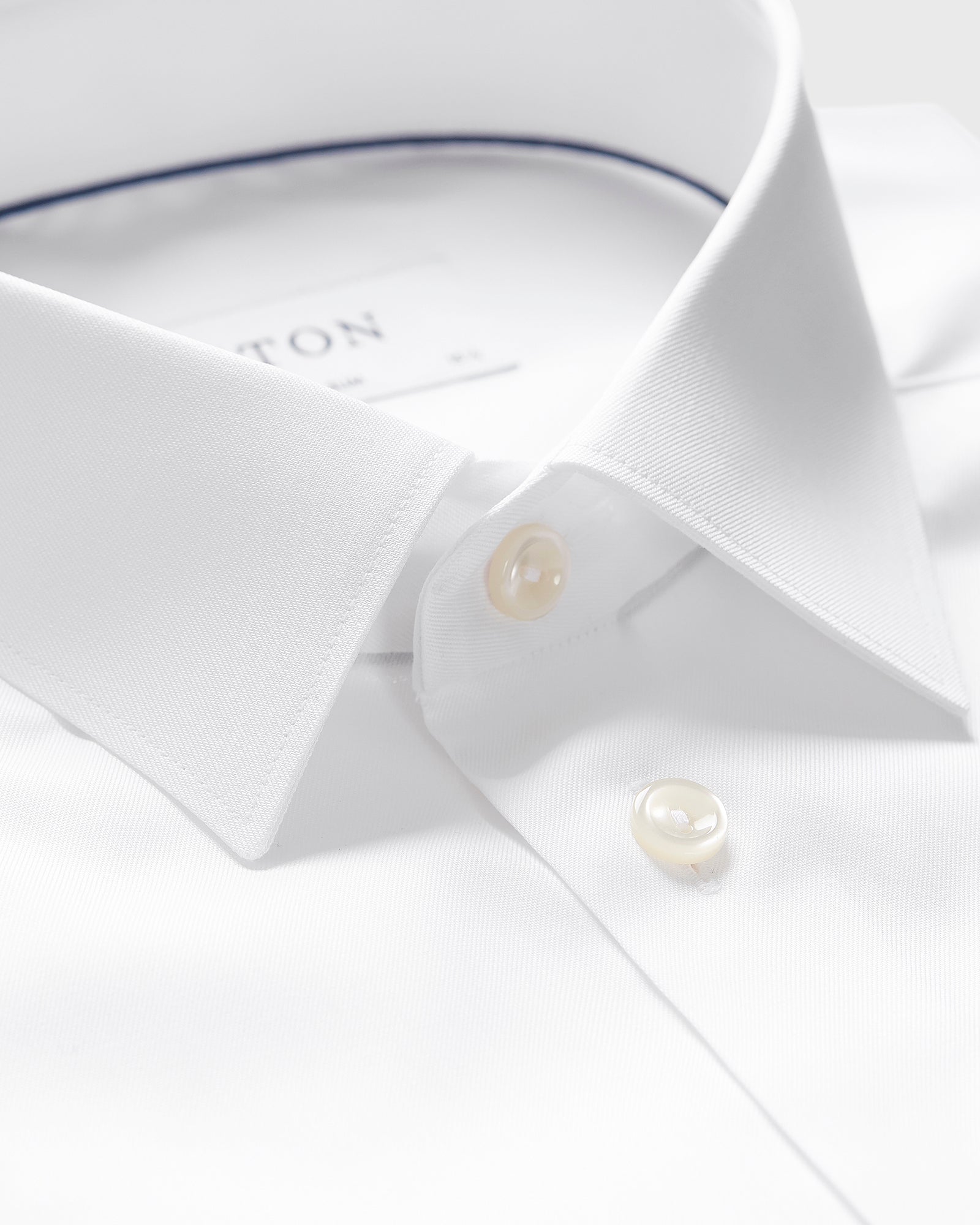 ETON 30008881100 WHITE SIGNATURE TWILL SUPER-SLIM SINGLE CUFF SHIRT