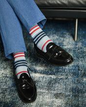 Load image into Gallery viewer, PANTHERELLA 535446 COBALT MULTI STRIPE SOCKS