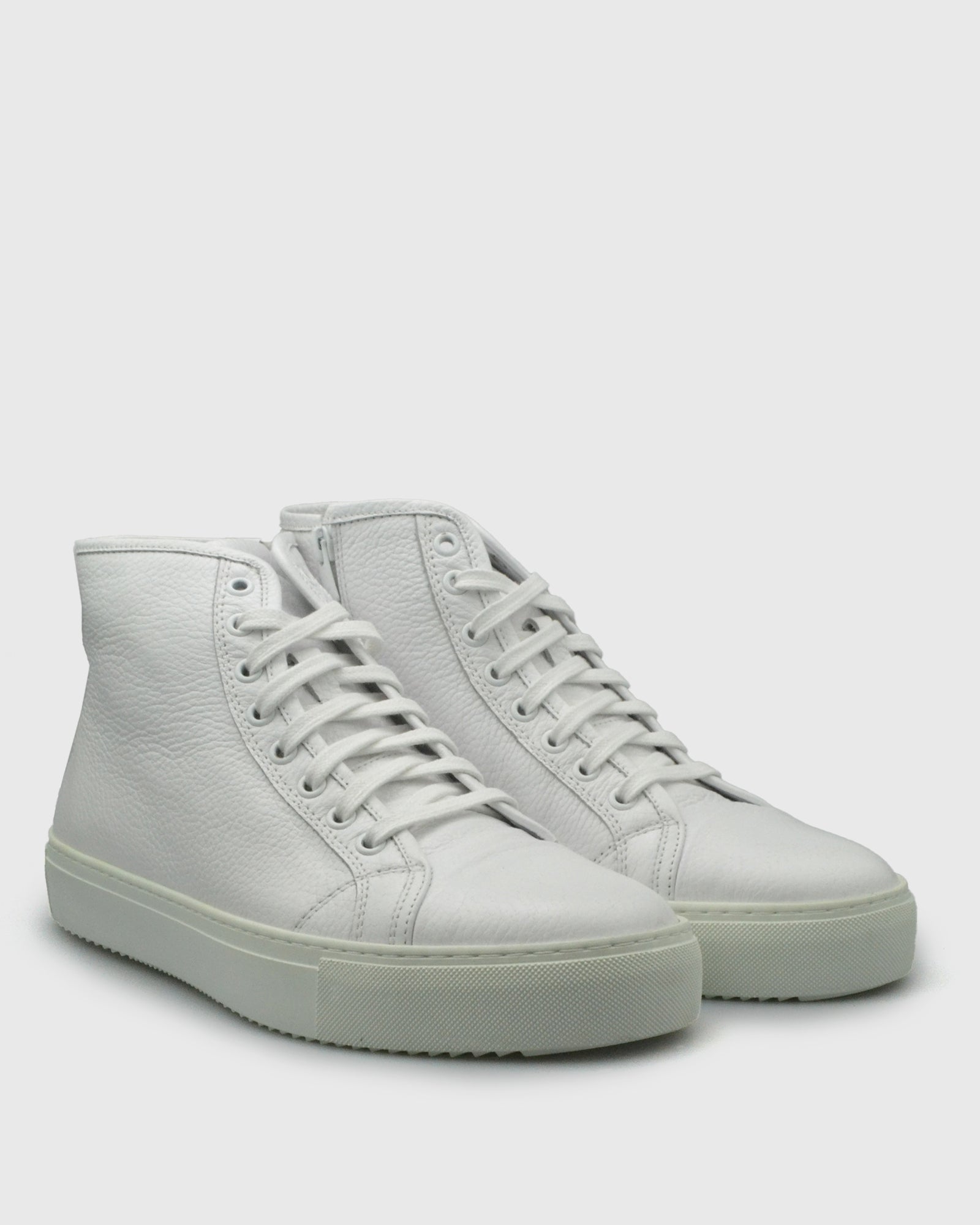 VINCENT & FRANKS VFW22HT WHITE HIGH-TOP LEATHER SNEAKER