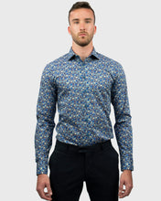 Load image into Gallery viewer, VINCENT & FRANKS S193639202B TURQ LIBERTY PRINT SLIM SC SHIRT