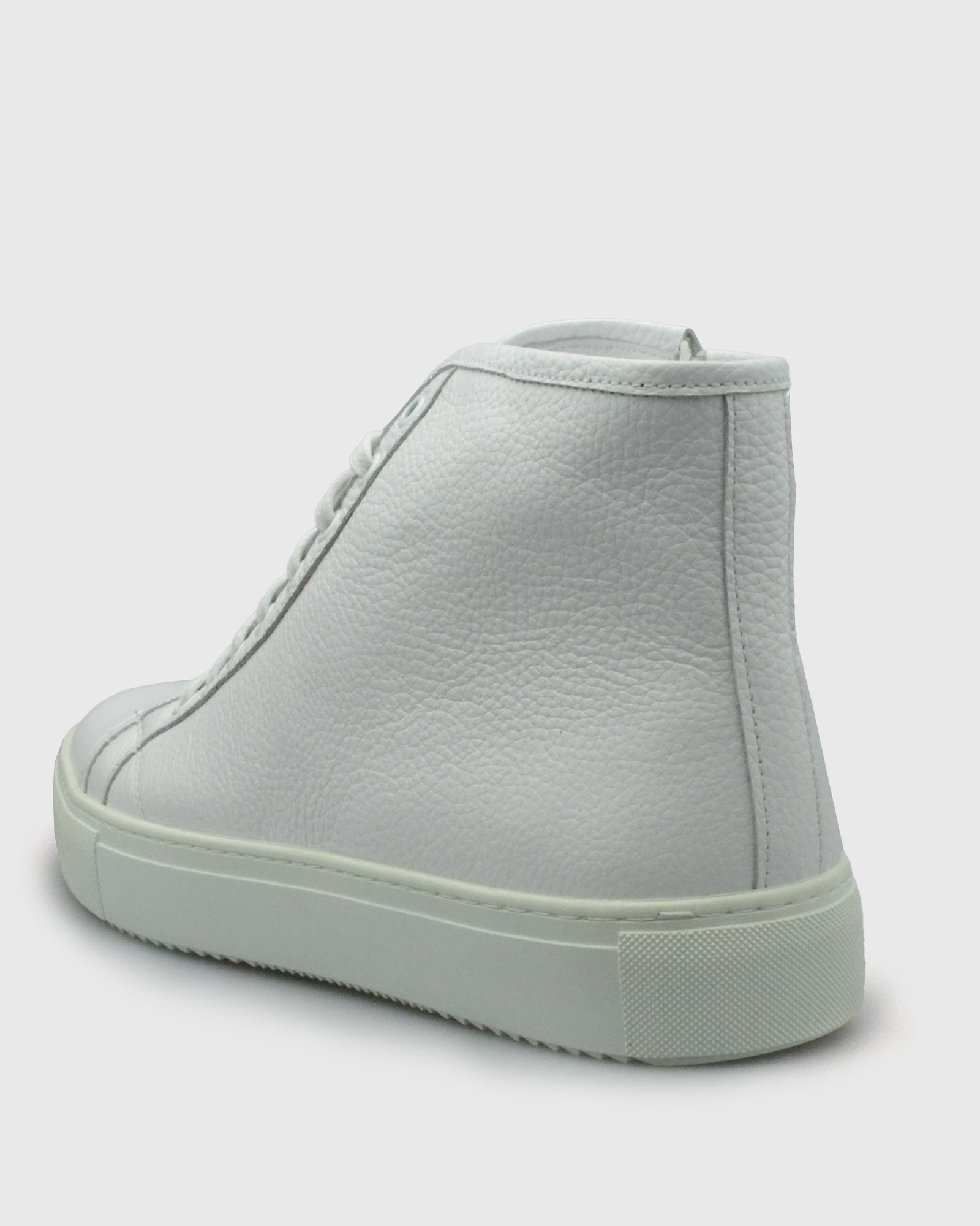 VINCENT & FRANKS VFW22HT WHITE HIGH-TOP LEATHER SNEAKER