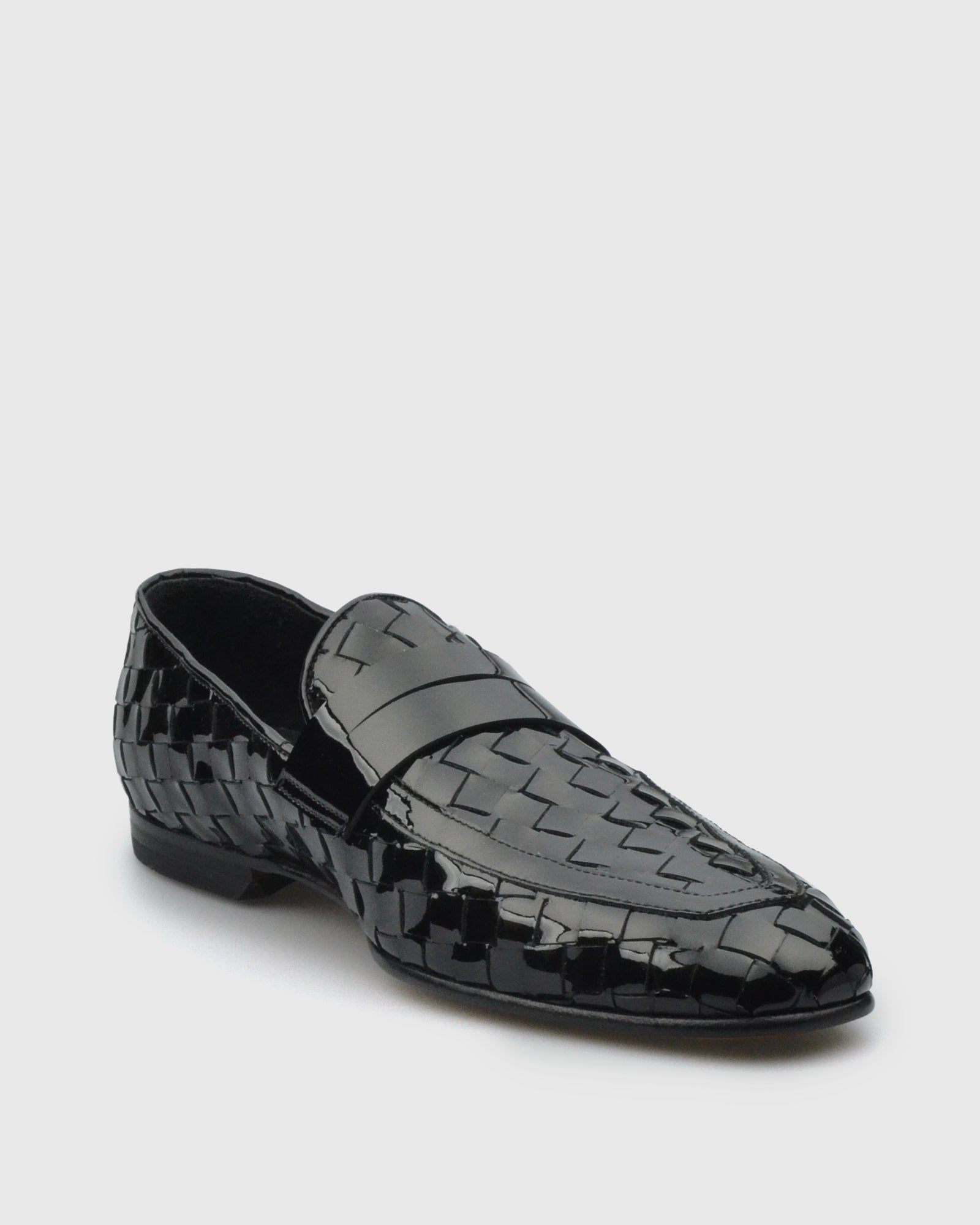 VINCENT & FRANKS VFS22-LO BLACK WOVEN PATENT LOAFER