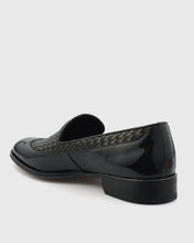 Load image into Gallery viewer, VINCENT & FRANKS VFW23LO SHINY BLACK PATENT & WOVEN LOAFER