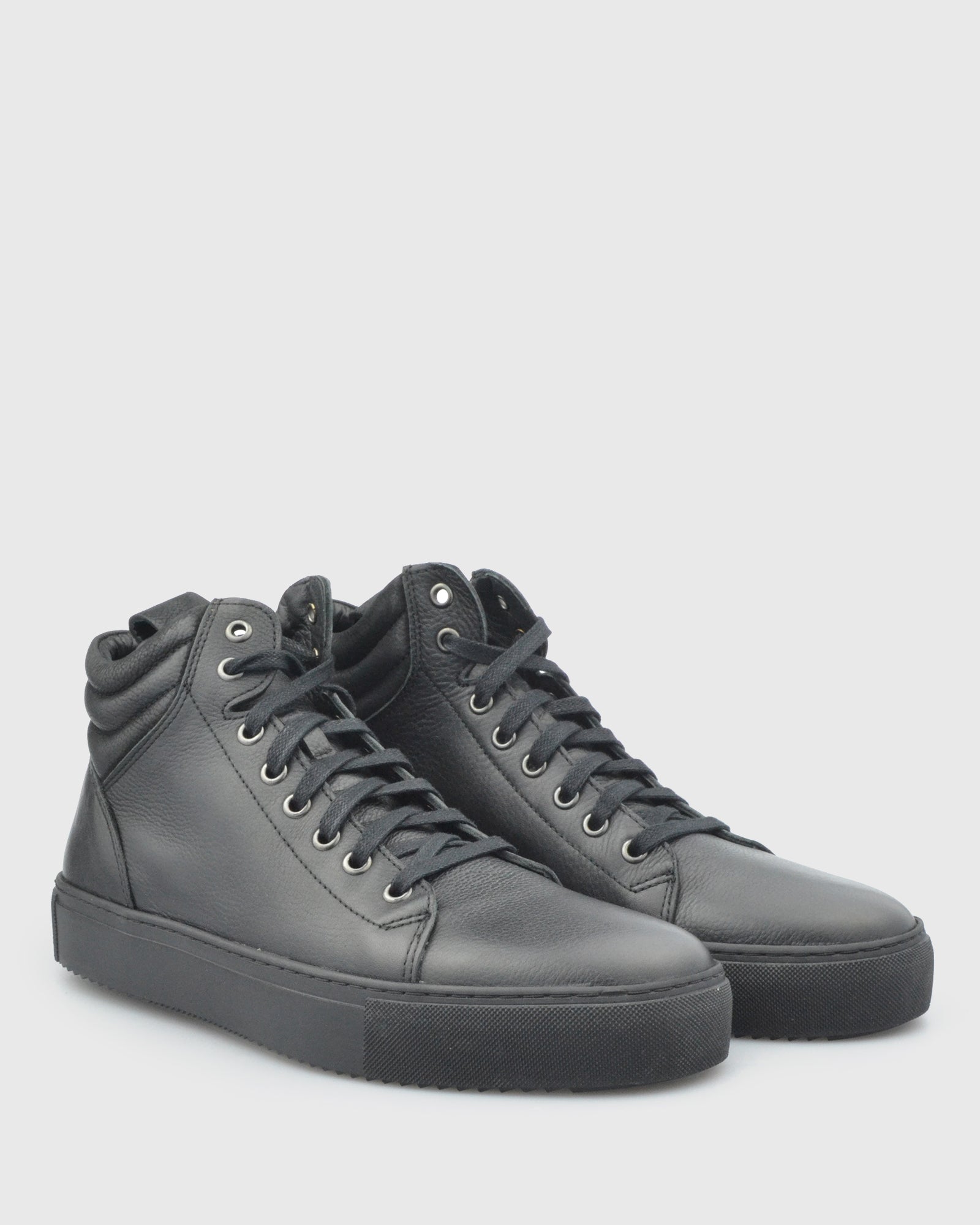VINCENT & FRANKS VFW22HT1 BLACK HIGH-TOP LEATHER SNEAKER