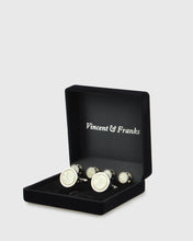 Load image into Gallery viewer, VINCENT & FRANKS VF41224M MOP CUFFLINKS & STUD SET