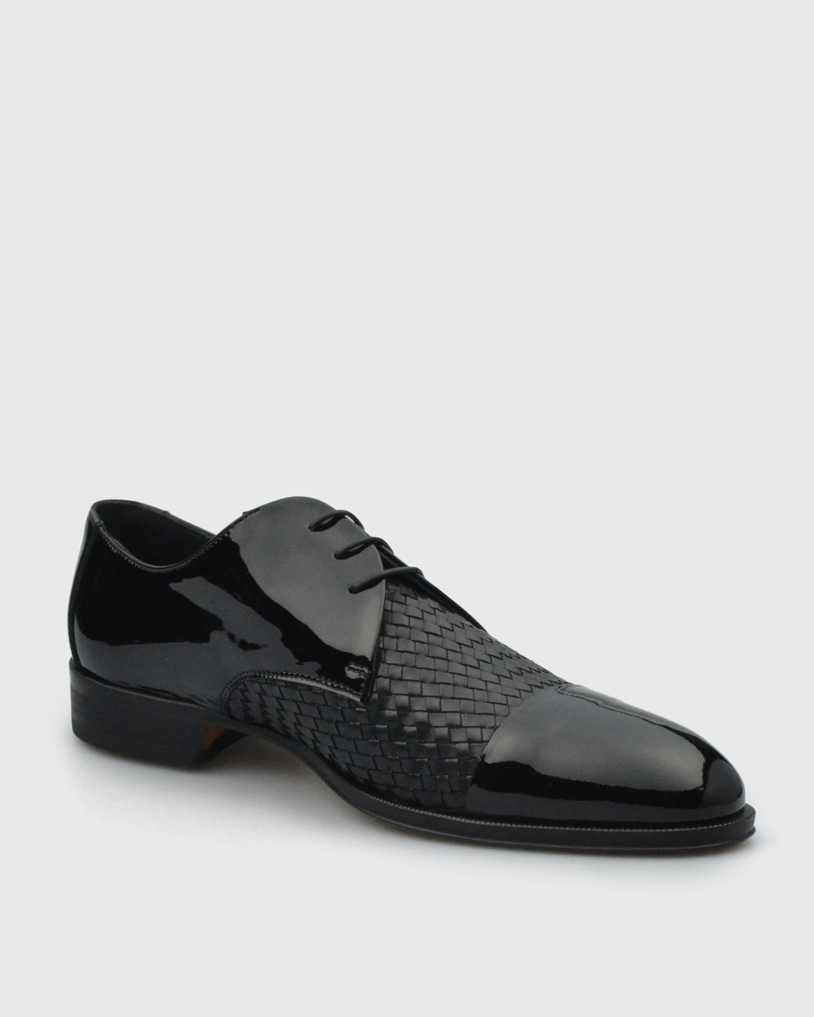 VINCENT & FRANKS VFS23 PATENT BLACK DERBY SHOE