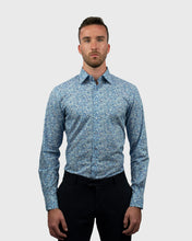 Load image into Gallery viewer, VINCENT & FRANKS S183638145C BLUE LIBERTY PRINT SLIM SC SHIRT