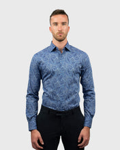 Load image into Gallery viewer, VINCENT & FRANKS S183636015F BLUE PAISLEY LIBERTY PRINT SLIM SC SHIRT