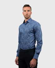 Load image into Gallery viewer, VINCENT & FRANKS S183636015F BLUE PAISLEY LIBERTY PRINT SLIM SC SHIRT
