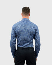 Load image into Gallery viewer, VINCENT & FRANKS S183636015F BLUE PAISLEY LIBERTY PRINT SLIM SC SHIRT
