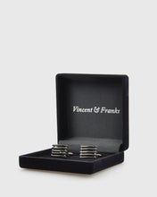 Load image into Gallery viewer, VINCENT & FRANKS VF28436 BLACK STAINLESS STEEL CUFFLINKS
