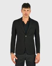 Load image into Gallery viewer, KARL LAGERFELD 524030 BLACK HERRINGBONE BLAZER