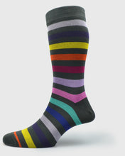 Load image into Gallery viewer, VISCONTI VISC-S22 STRIPE CHARCOAL SOCKS