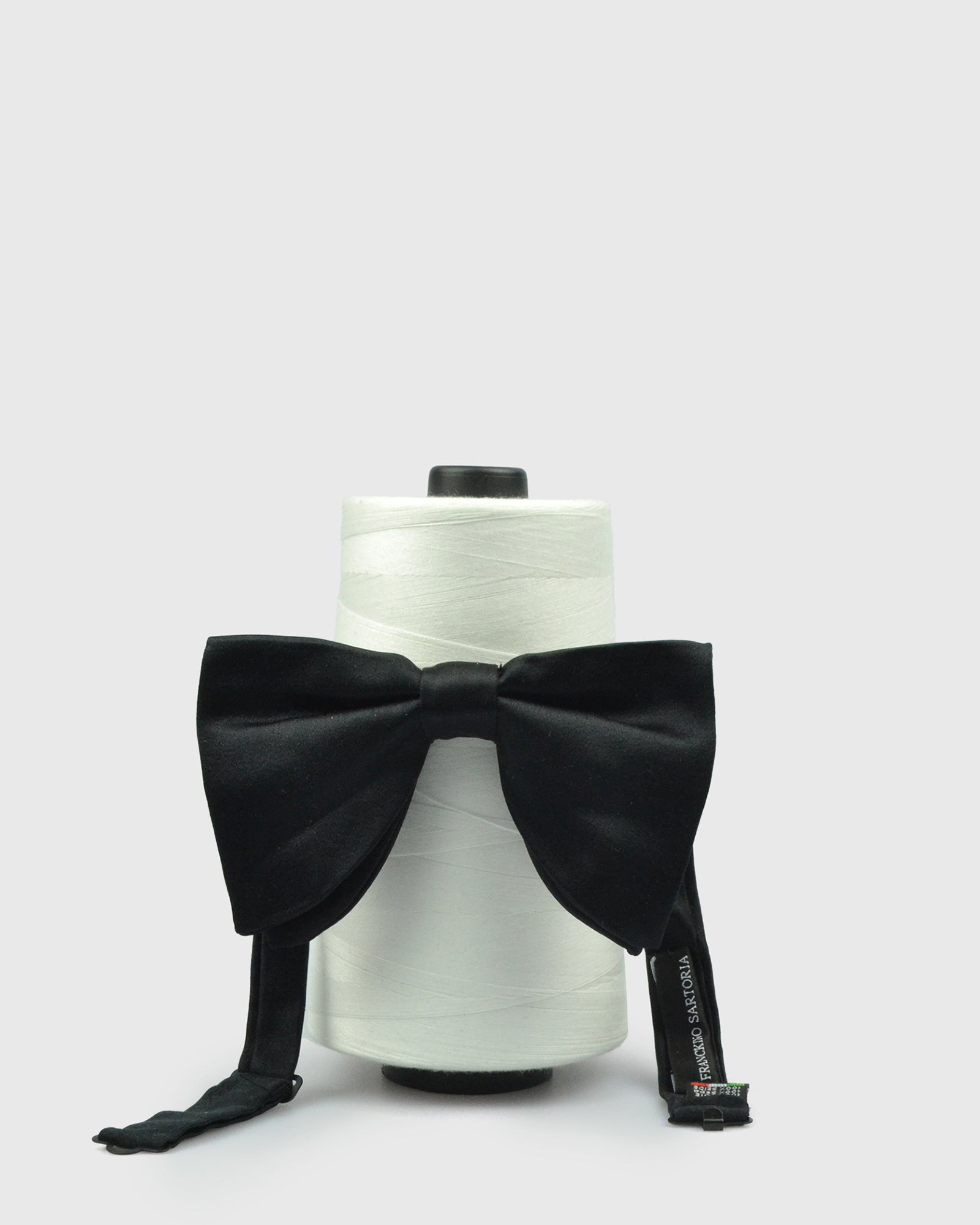 FRANCKINO SARTORIA FS22LTD LARGE ITALIAN BLACK SILK BOW