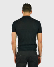 Load image into Gallery viewer, VINCENT & FRANKS S221VF SS BLACK KNITTED POLO