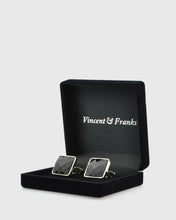 Load image into Gallery viewer, VINCENT & FRANKS VF23087 BLACK CRYSTAL CUFFLINKS