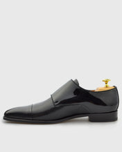 Load image into Gallery viewer, L'STONY 85469 PERFORATED PATENT BLACK MONK STRAP