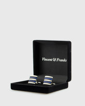 Load image into Gallery viewer, VINCENT & FRANKS VF28204SS BLUE-BLACK CUFFLINKS