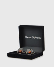 Load image into Gallery viewer, VINCENT & FRANKS VF23194C SMOKE CRYSTAL CUFFLINKS