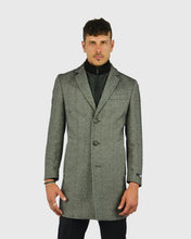 Load image into Gallery viewer, KARL LAGERFELD 455704 HERRINGBONE SALT & PEPPER OVERCOAT
