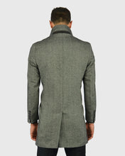 Load image into Gallery viewer, KARL LAGERFELD 455704 HERRINGBONE SALT & PEPPER OVERCOAT