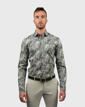 Load image into Gallery viewer, VINCENT & FRANKS S183636041S GREY PAISLEY LIBERTY PRINT SLIM SC SHIRT