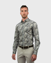Load image into Gallery viewer, VINCENT & FRANKS S183636041S GREY PAISLEY LIBERTY PRINT SLIM SC SHIRT