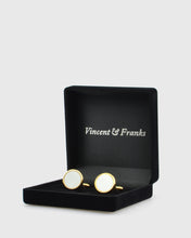 Load image into Gallery viewer, VINCENT & FRANKS VF20024 WHT-GLD CUFFLINKS
