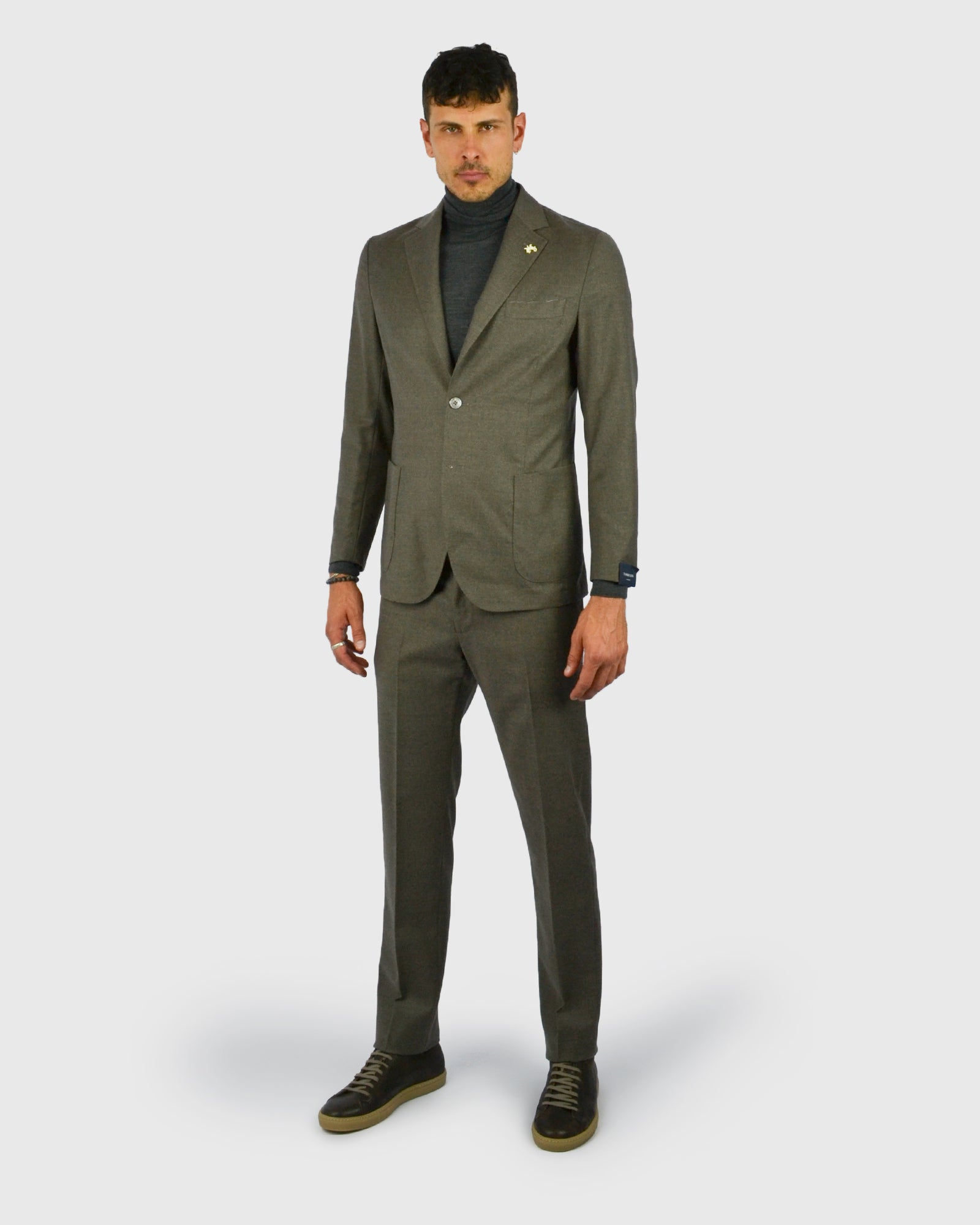 VISCONTI W23R CHARCOAL WOOL ROLL NECK / POLO NECK