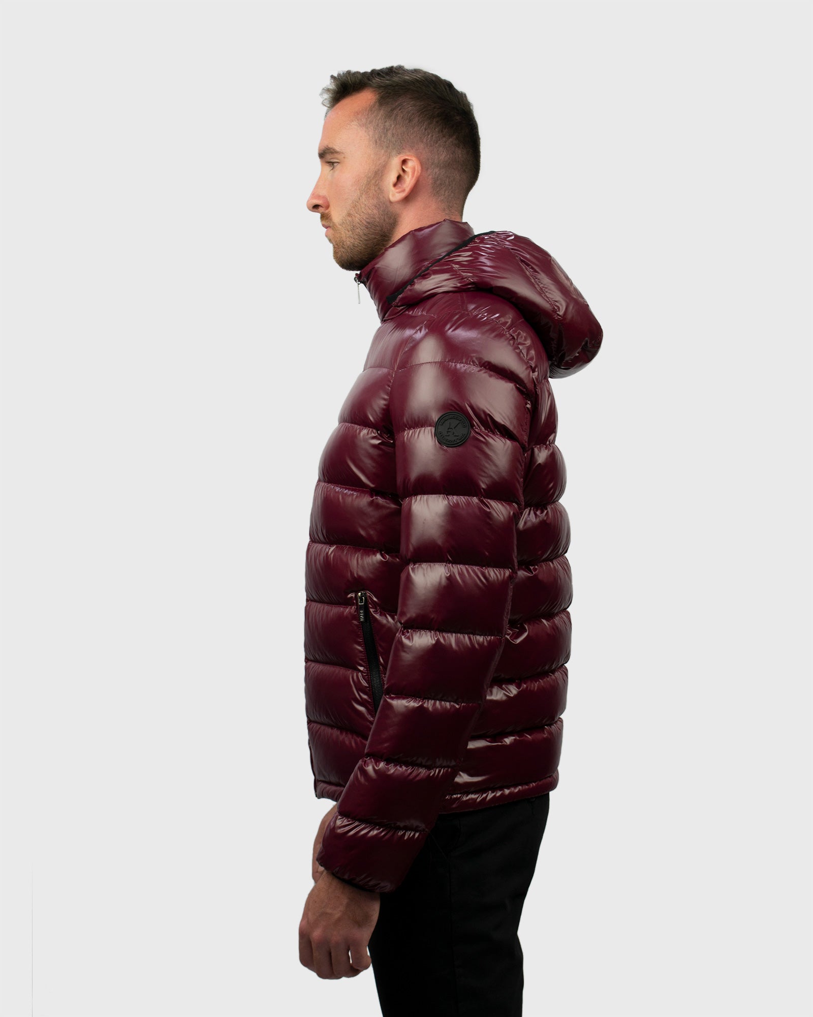 KARL LAGERFELD 505032-592532 WINE DUCK DOWN PUFFER JACKET
