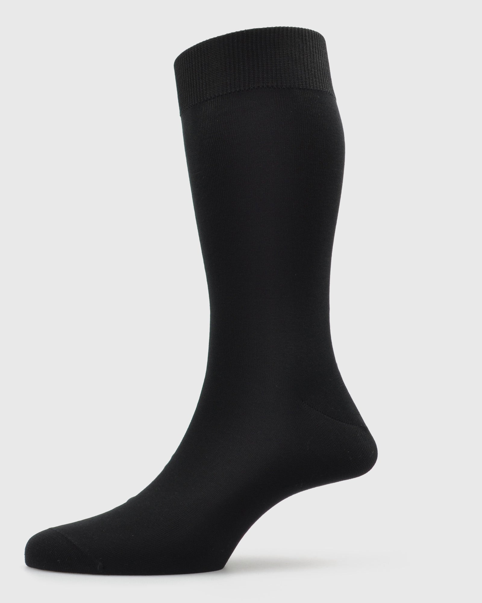 VISCONTI A590V PLAIN BLACK SOCKS