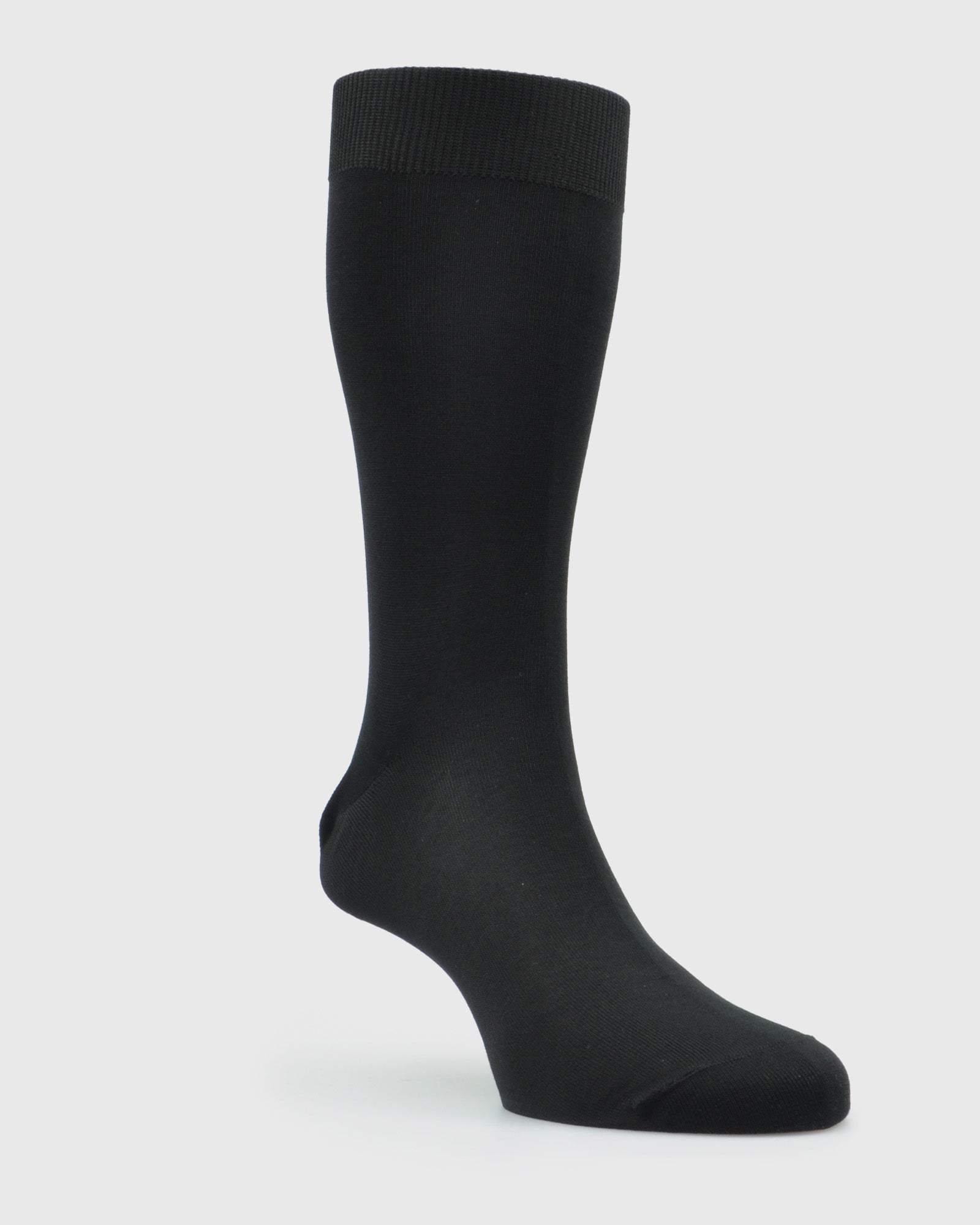 VISCONTI A590V PLAIN BLACK SOCKS