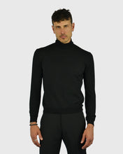 Load image into Gallery viewer, VISCONTI W23R BLACK WOOL ROLL NECK / POLO NECK