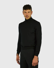 Load image into Gallery viewer, VISCONTI W23R BLACK WOOL ROLL NECK / POLO NECK