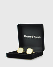 Load image into Gallery viewer, VINCENT & FRANKS VF20025 WHT-GLD CUFFLINKS
