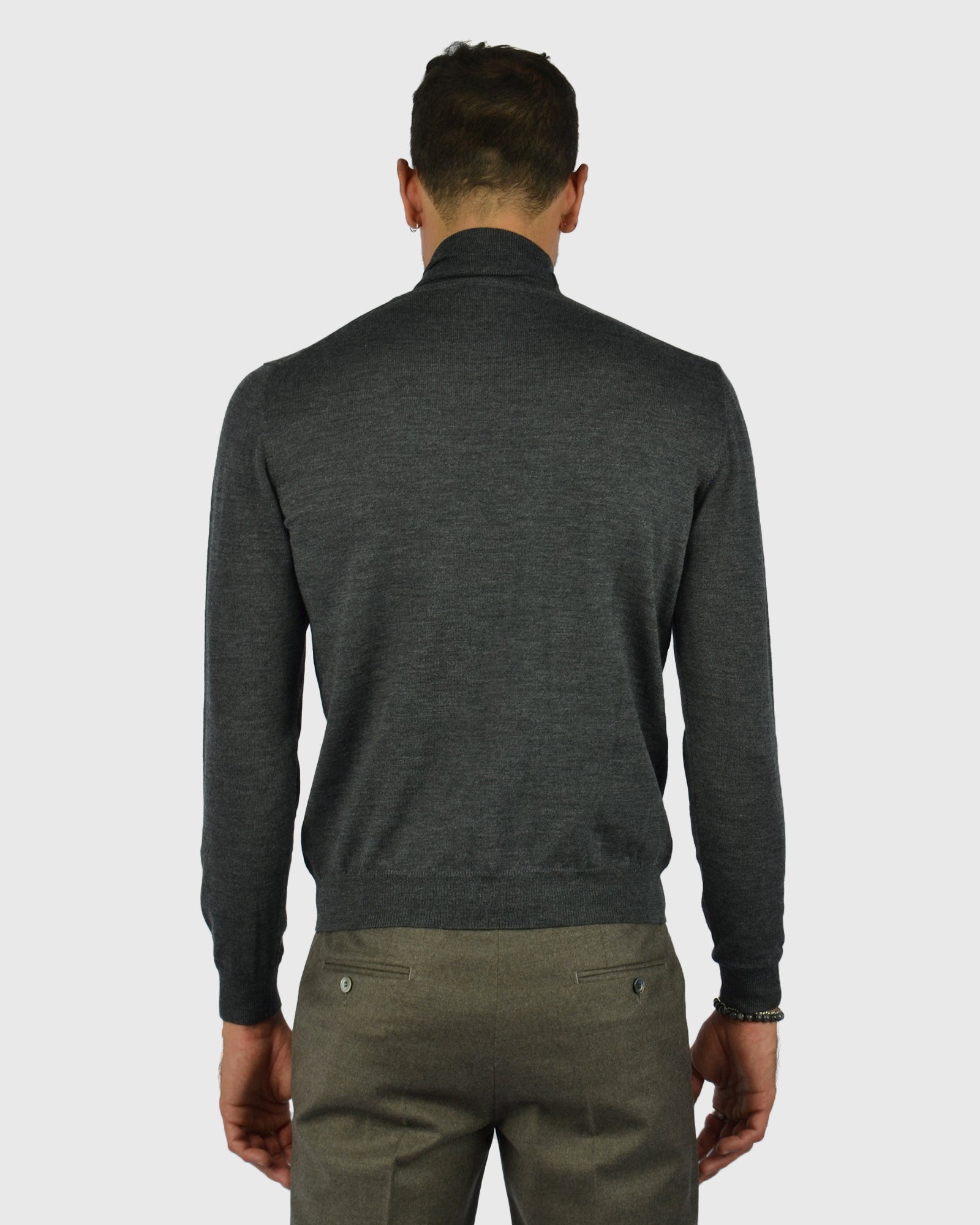 VISCONTI W23R CHARCOAL WOOL ROLL NECK / POLO NECK