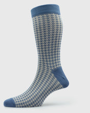 Load image into Gallery viewer, VISCONTI JAC20 HOUNDSTOOTH BLUE SOCKS