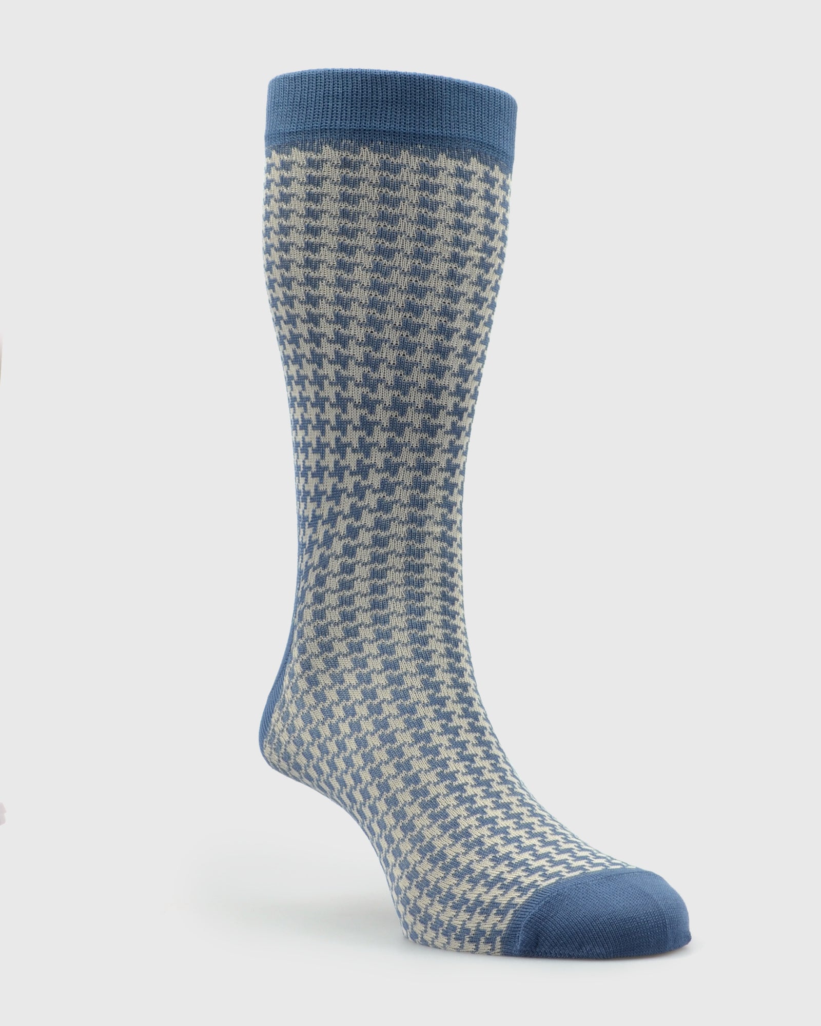 VISCONTI JAC20 HOUNDSTOOTH BLUE SOCKS