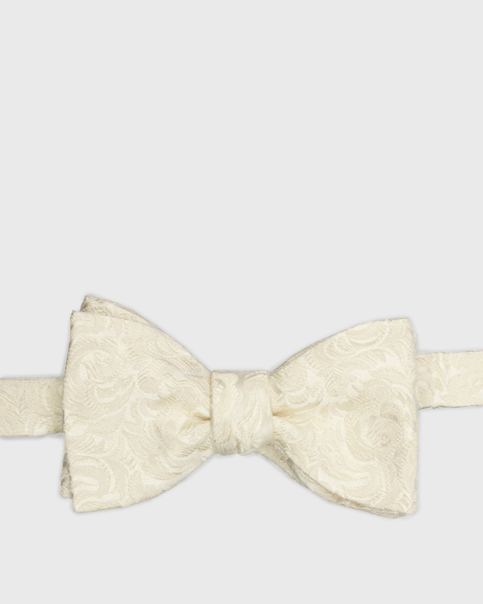 FRANCESCO TOME TYOFT-29 SELF TIE JACQUARD IVORY SILK BOW