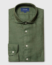 Load image into Gallery viewer, ETON 10000321768 GREEN SLIM LINEN SC SHIRT
